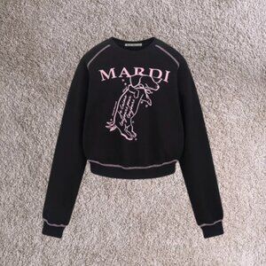 Mardi Mercredi Pearl Dachshund Sweatshirt – Pink/Black